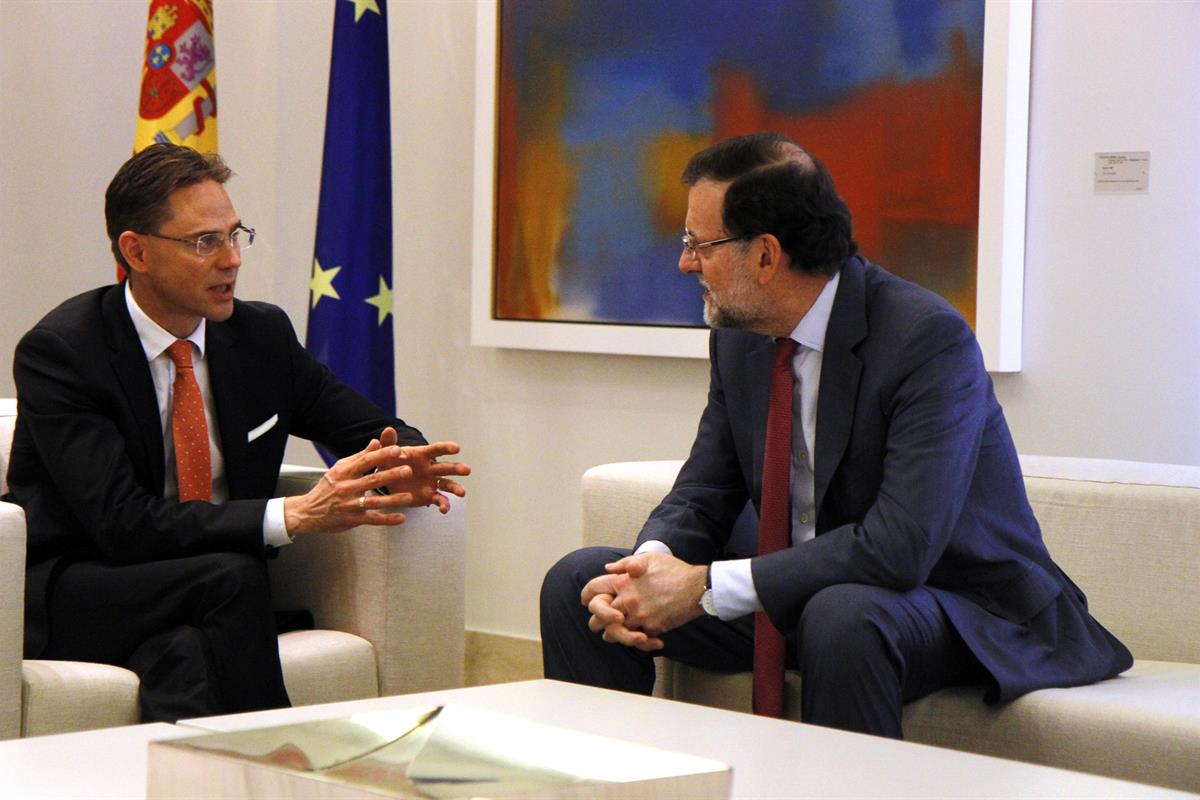 27/02/2015. Rajoy se reúne con el vicepresidente de la Comisión Europea, Jyrki Katainen. El presidente del Gobierno, Mariano Rajoy, ha recib...